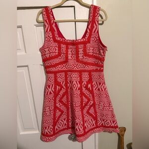 Maeve Red and White Patterned Dress